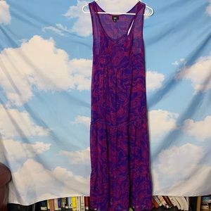 Mossimo- Red & Blue Maxi Sheer Dress size Medium